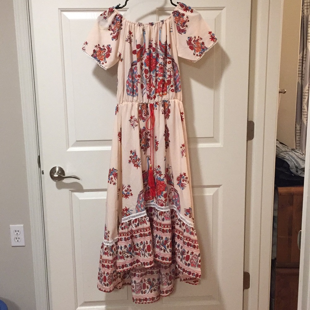 Ivory flowy high-low dress